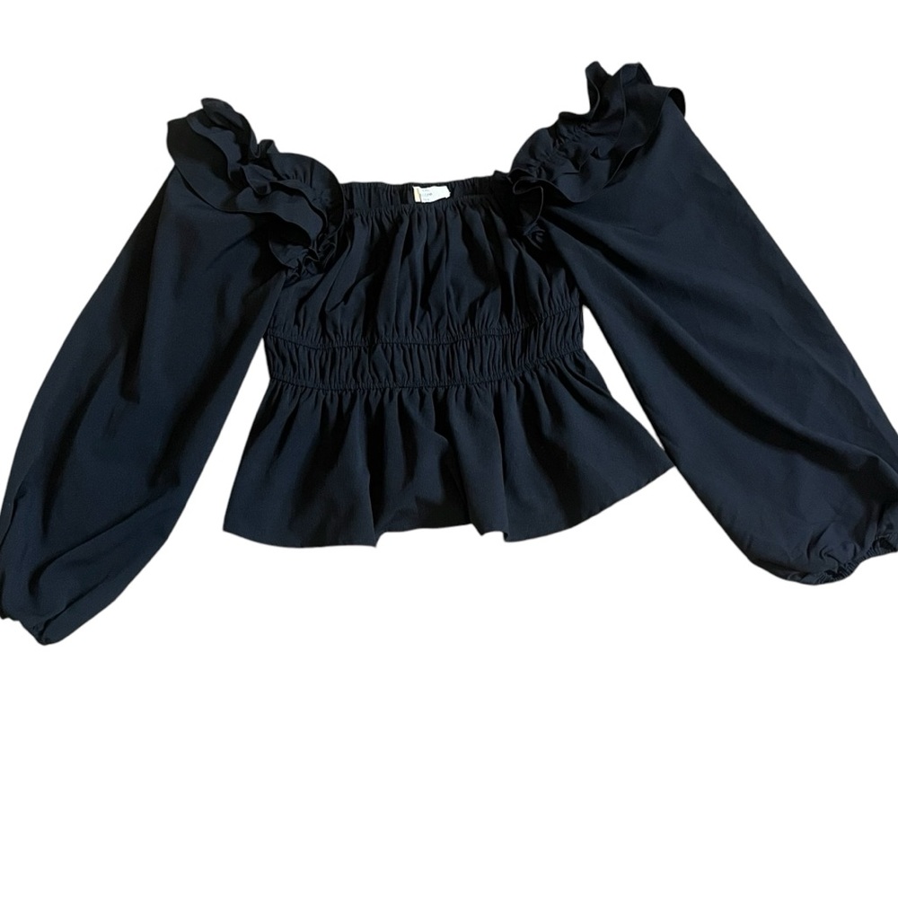 Entro Balloon Sleeve Peplum Blouse